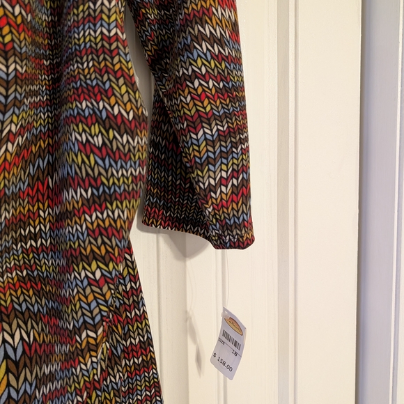 Talbots Vibrant Patterned Long Sleeve Dress - Picture 3 of 5